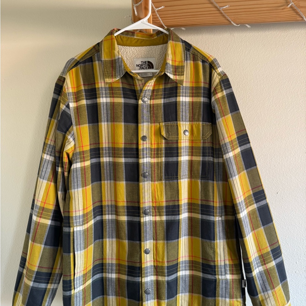 The North Face Yellow and Black Flannel Shirt